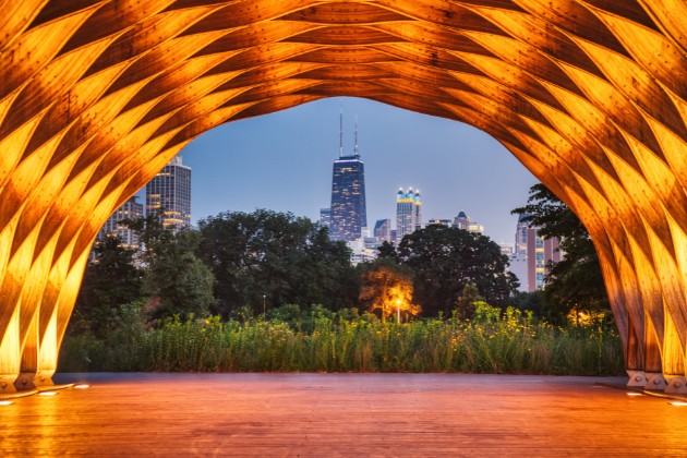 Wooden Arch In Lincoln Park Chicago